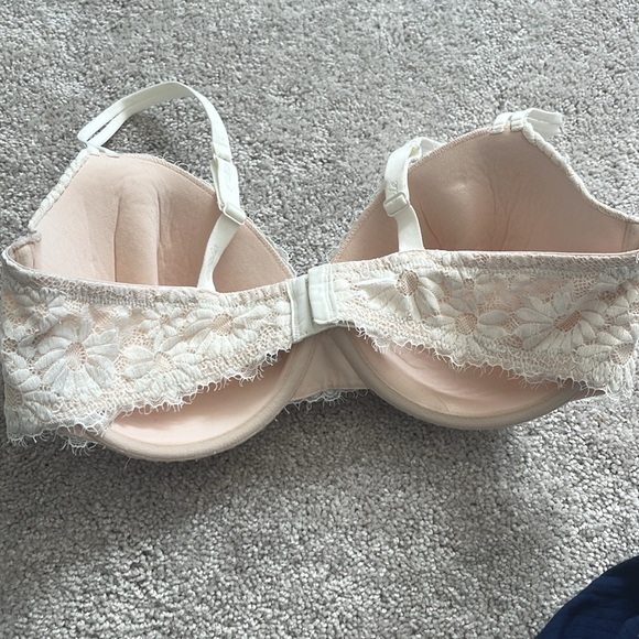 Aerie Flower Printed Lace Cream Bra 38 DD - Picture 3 of 4